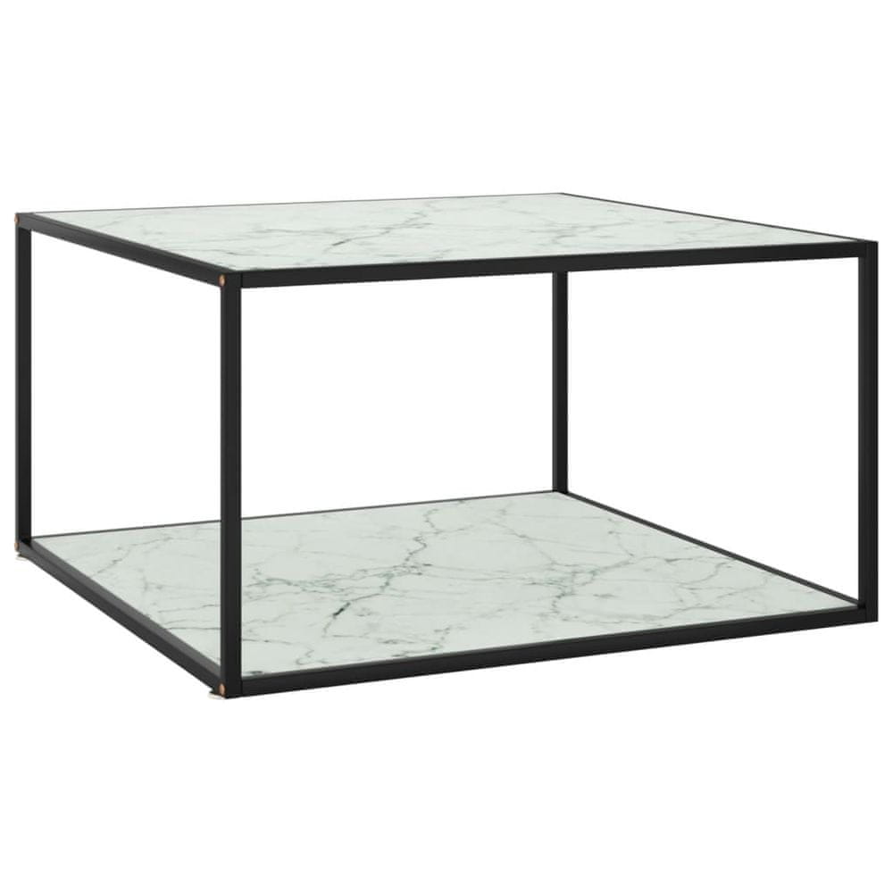 Petromila vidaXL Konferenčný stolík, čierny, biele mramorové sklo 90x90x50 cm